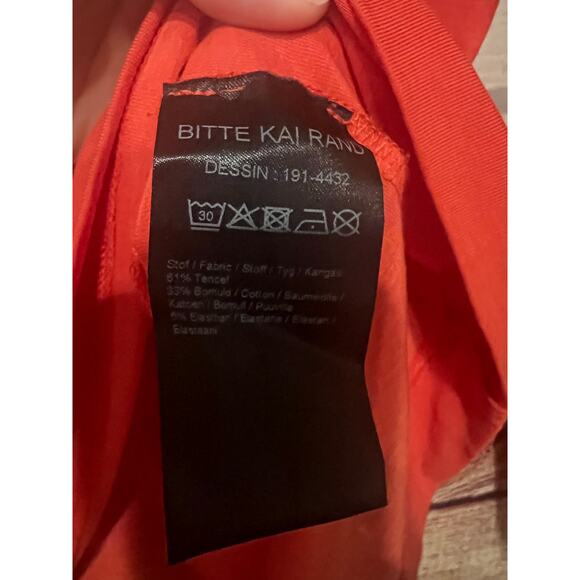 Bitte Kai Rand Long Sleeve Shirt Button-up Womens XS Fits Large Orange Tencel - Picture 4 of 5